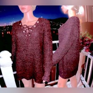 ⛄️PRICE DROP No Boundaries Lace Up Long Sleeve Sweater SZ XXL (19)